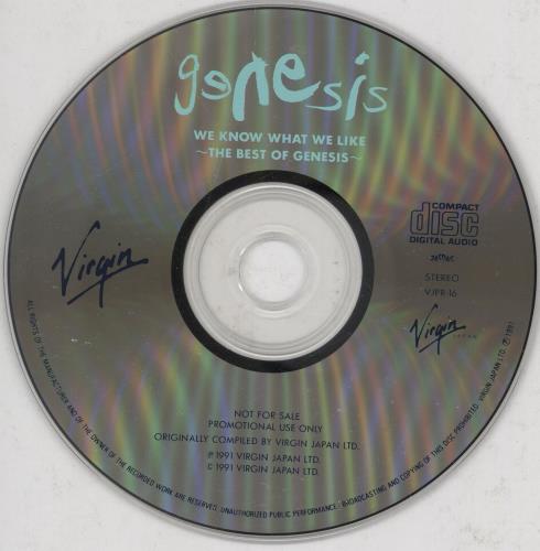 2discs CD Genesis We Know What We Like VJPR16PROMO Virgin Japan プロモ /00220 Genesis We Know What We Like - The Best Of Genesis Japanese